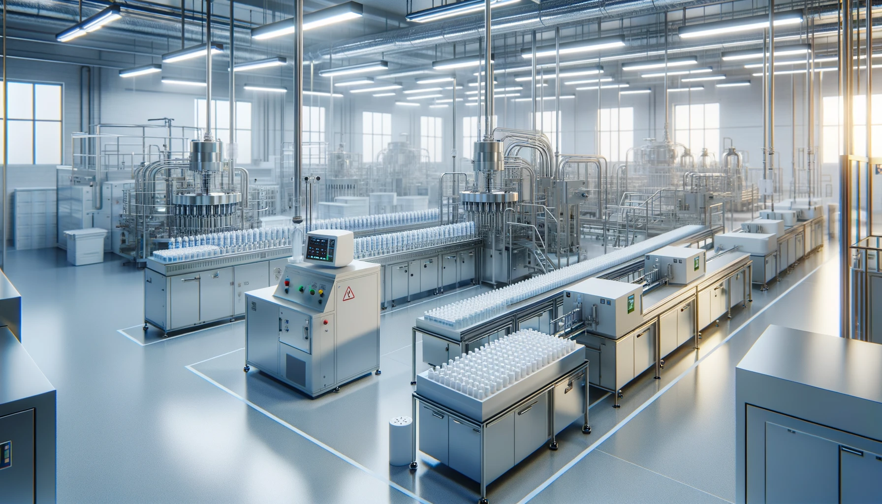 a modern pharmaceutical production facility where cannabis-based medications are being manufactured.